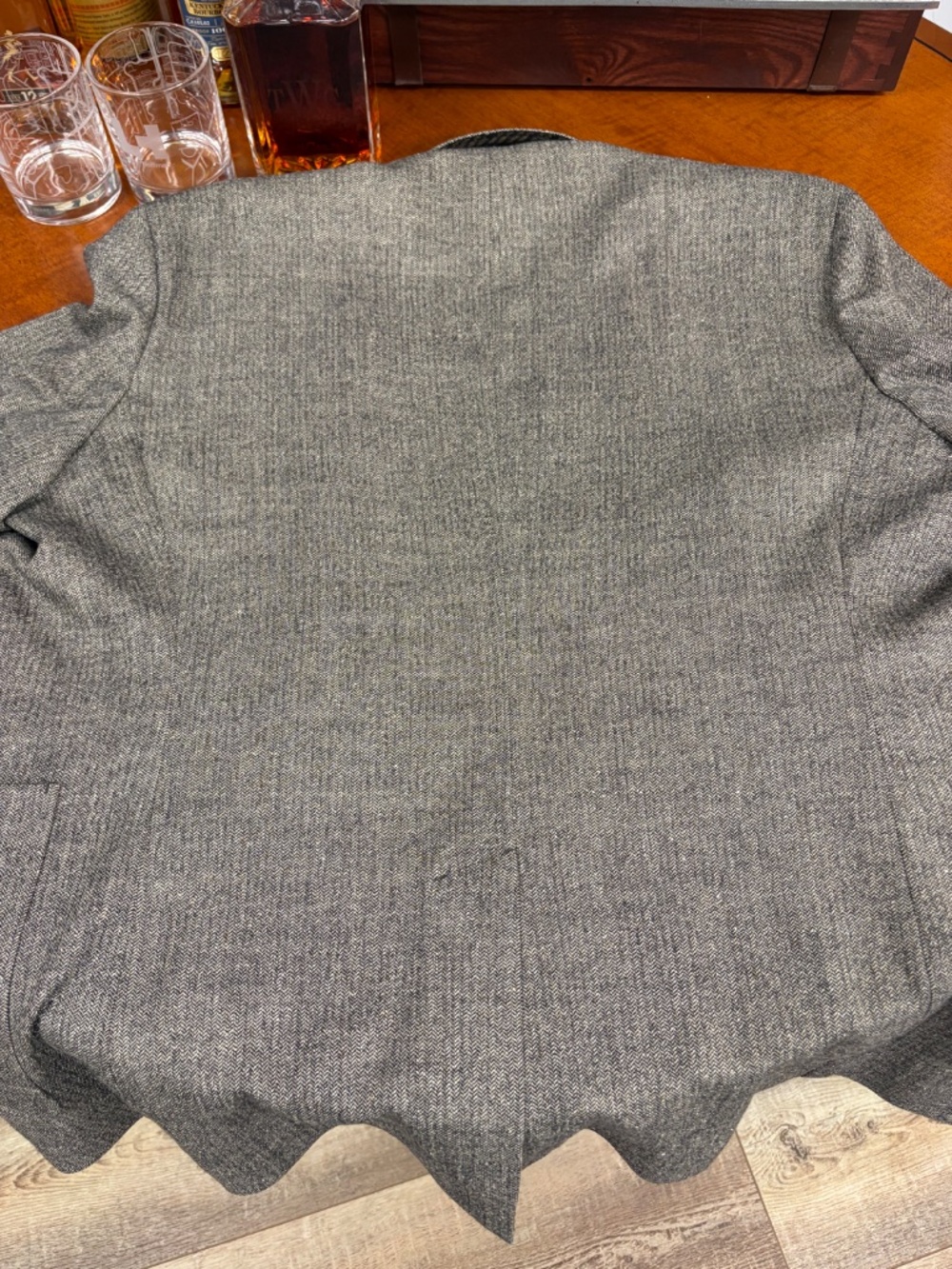 Billy Reid 3 Button Herringbone Blazer + Grey + 44R - Picture 2 of 5